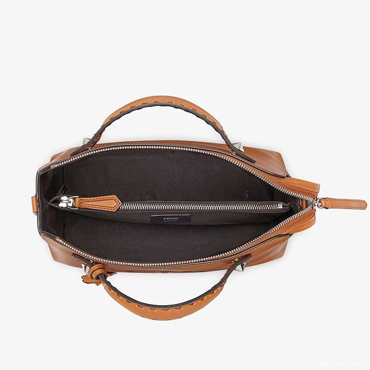 Cheap The Medium ROMA Calf Logo Leather In Bag Brown Boston Way Fendi By 0812